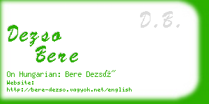 dezso bere business card